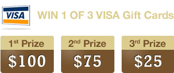 First prize is $100,  second prize is $75 and third prize $25
